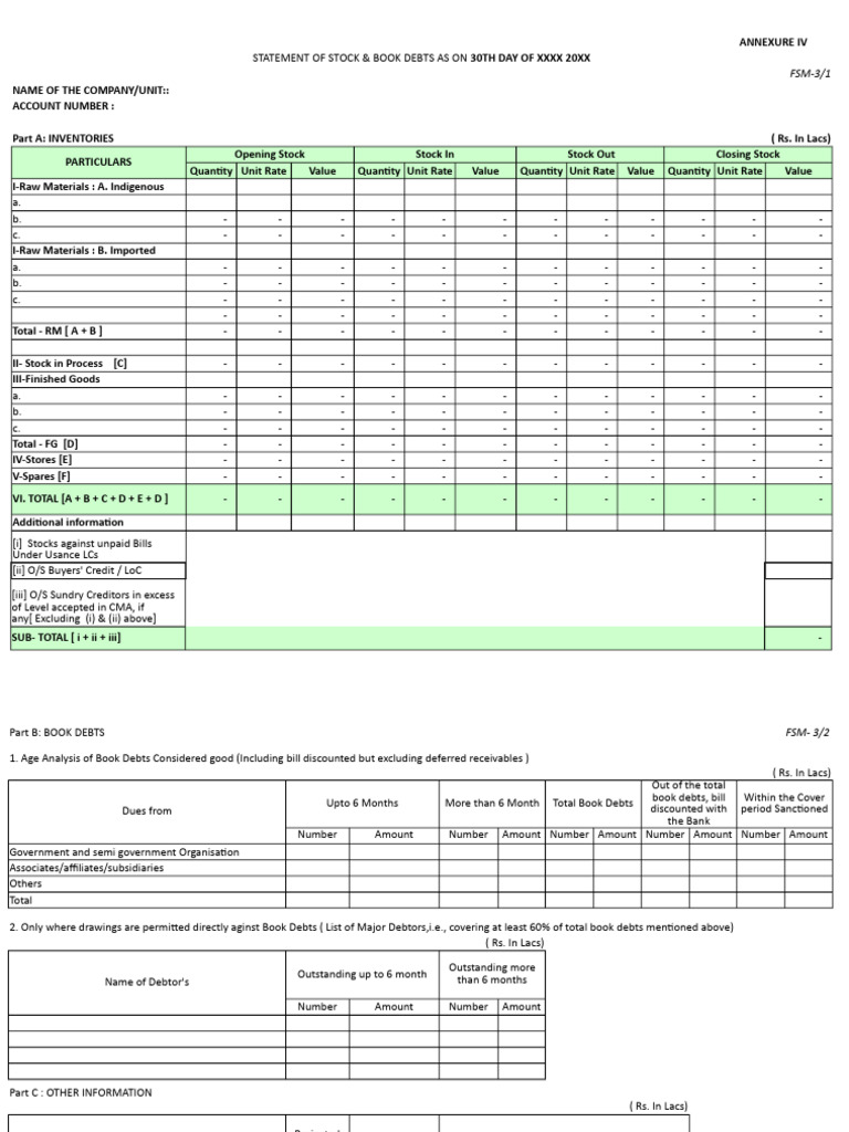 Sbi Stock Statement Format | PDF | Banks | Stocks