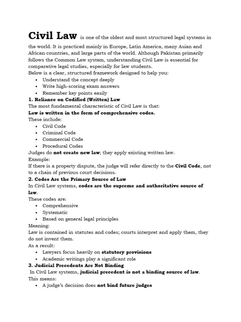 Civil Law N Common Law English | PDF | Civil Law (Legal System ...