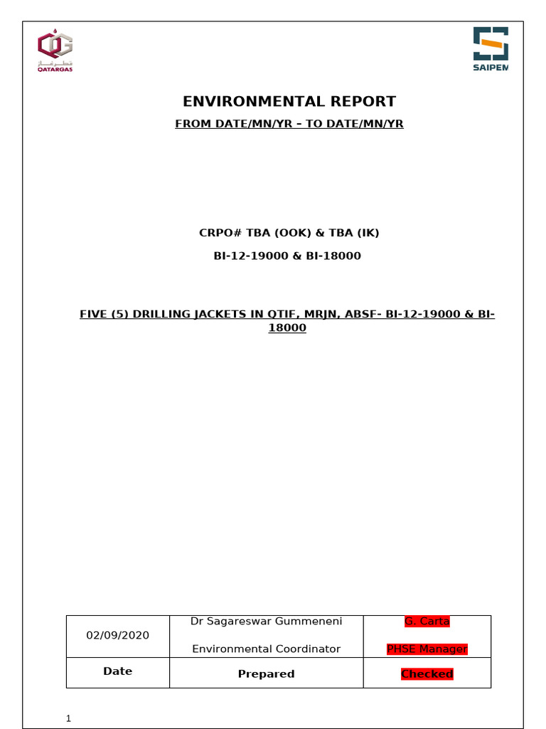 Qcon Environmental Report (Monthly) | PDF | Waste | Pollution
