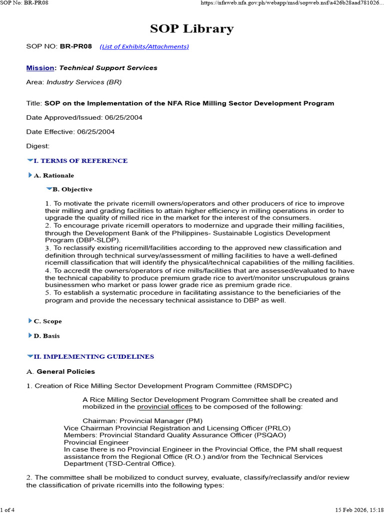(Nfaweb. Nfa - Gov.ph) (SOP On The Implementation of The NFA Rice ...