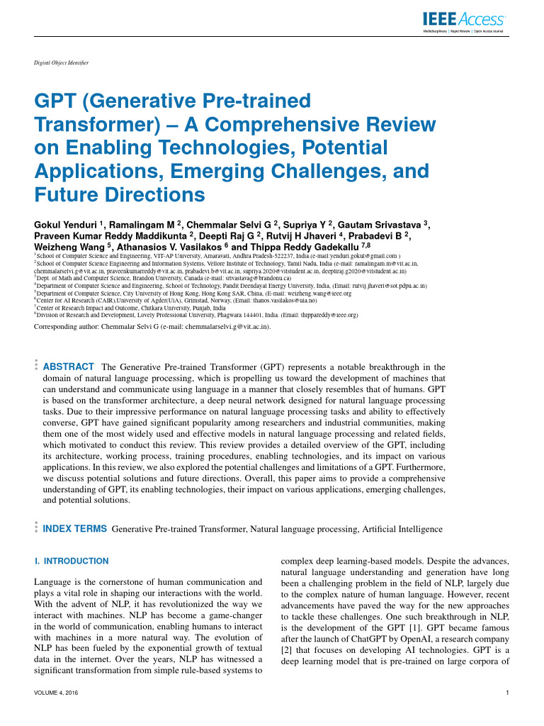 GPT Generative Pre-Trained Transformer - A Compreh | PDF | Artificial ...