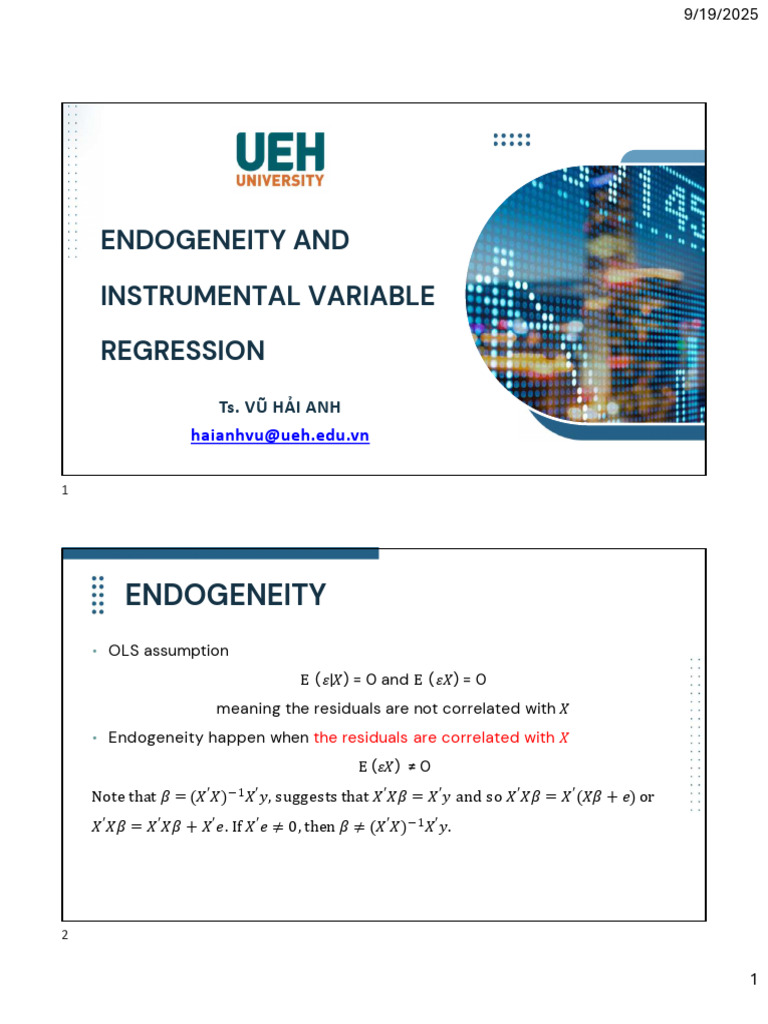 Bien Noi Sinh - Endogeneity | PDF | Endogeneity (Econometrics ...