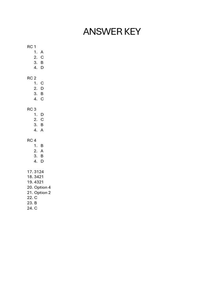 Answer Key Sectional3 | PDF