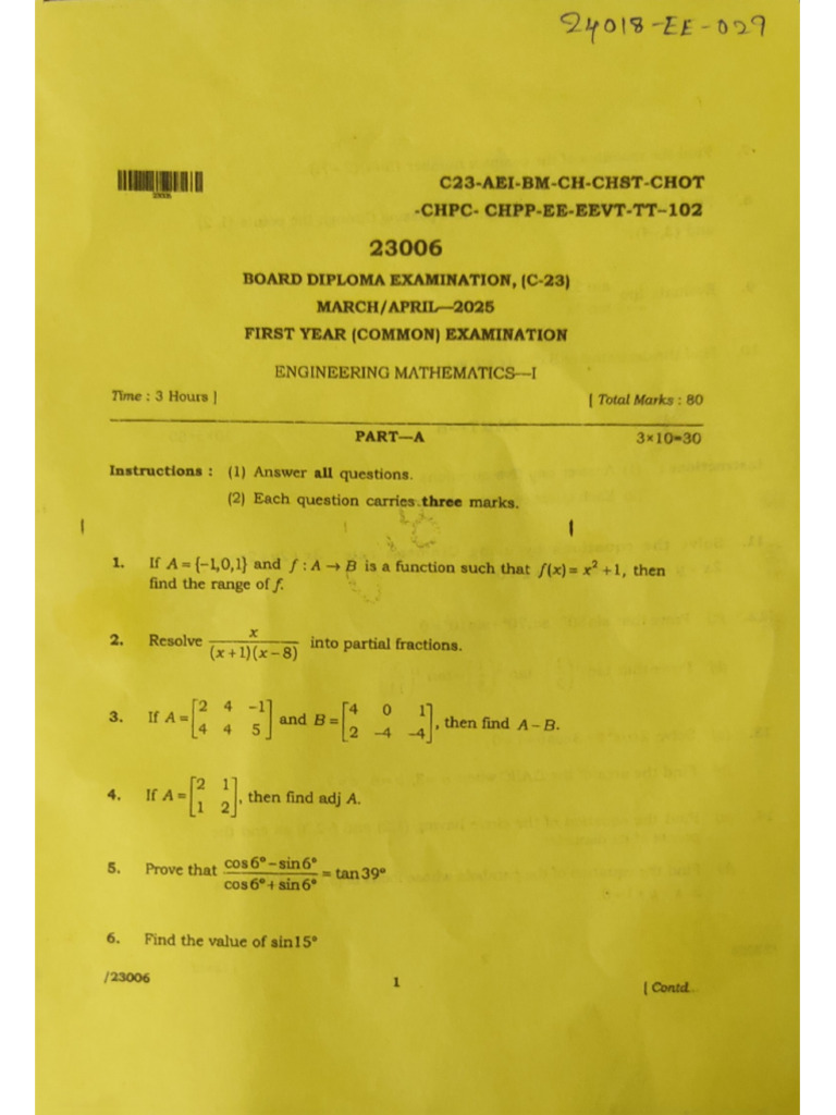Maths 1 | PDF