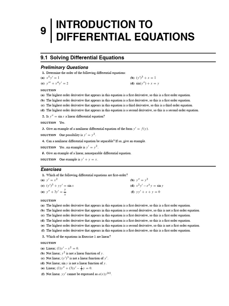 CH 9 2nd Edition | PDF | Equations | Differential Equations