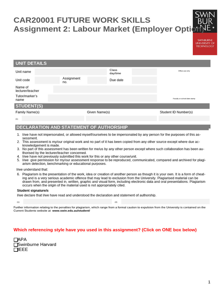 CAR20001 A2 Template SEM 1 2025 Fin | PDF | Safety | Regulatory Compliance