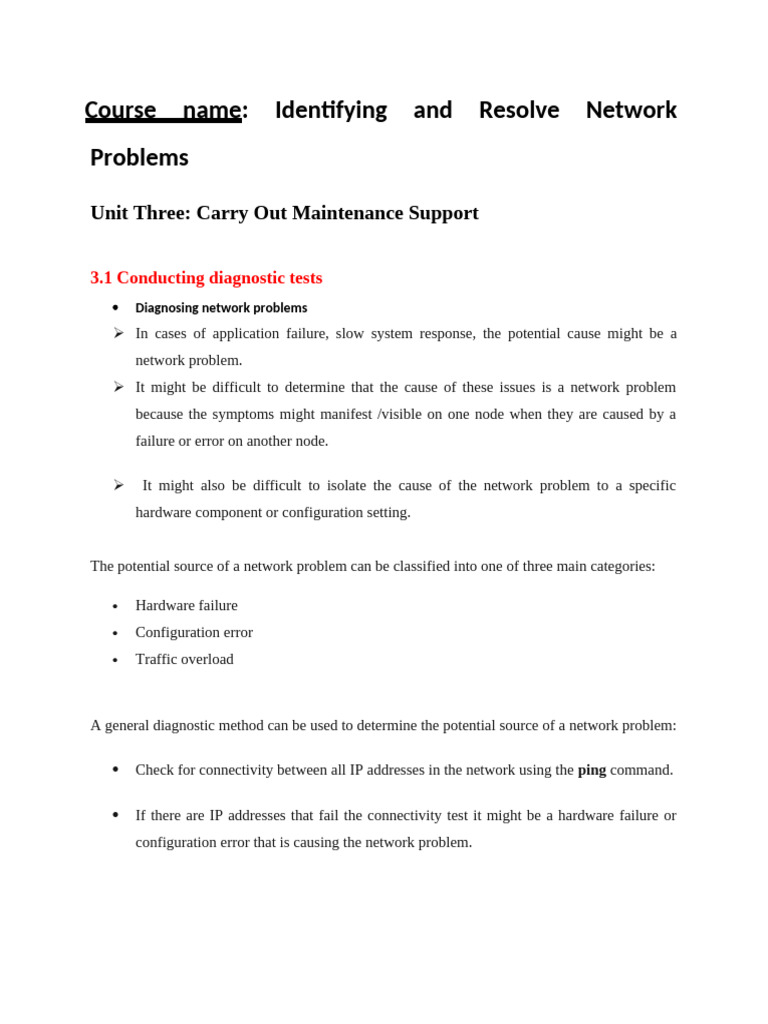 Unit Three Identify NW Problem | PDF | Computer Network | Computer Security