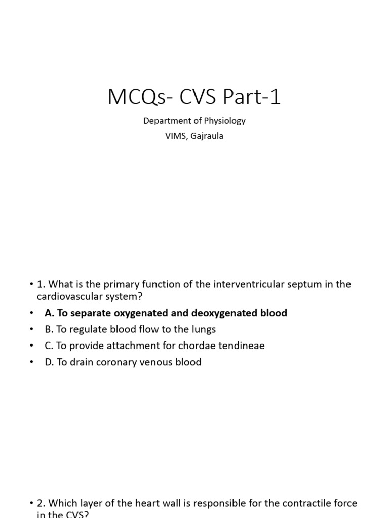 CVS-1 Keys | PDF | Heart Valve | Heart