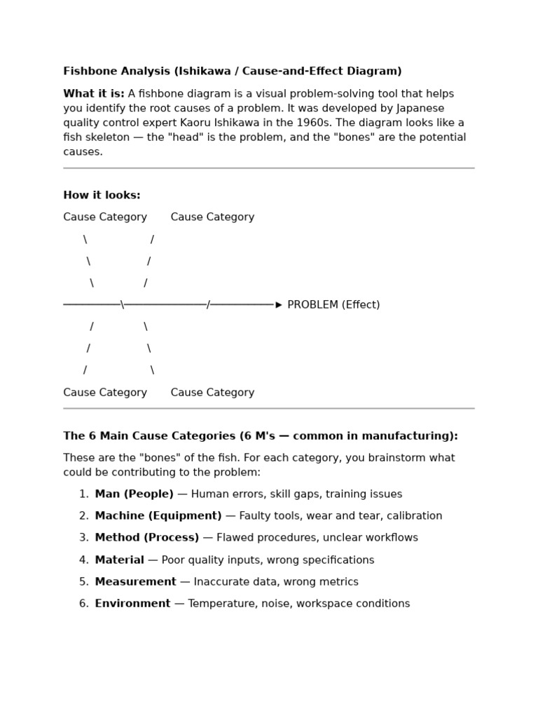 Fishbone Analysis | PDF