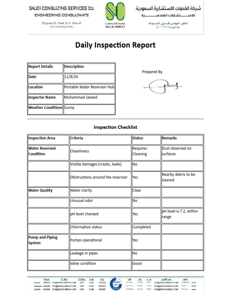 EV 1.5 Daily Observation Report | PDF