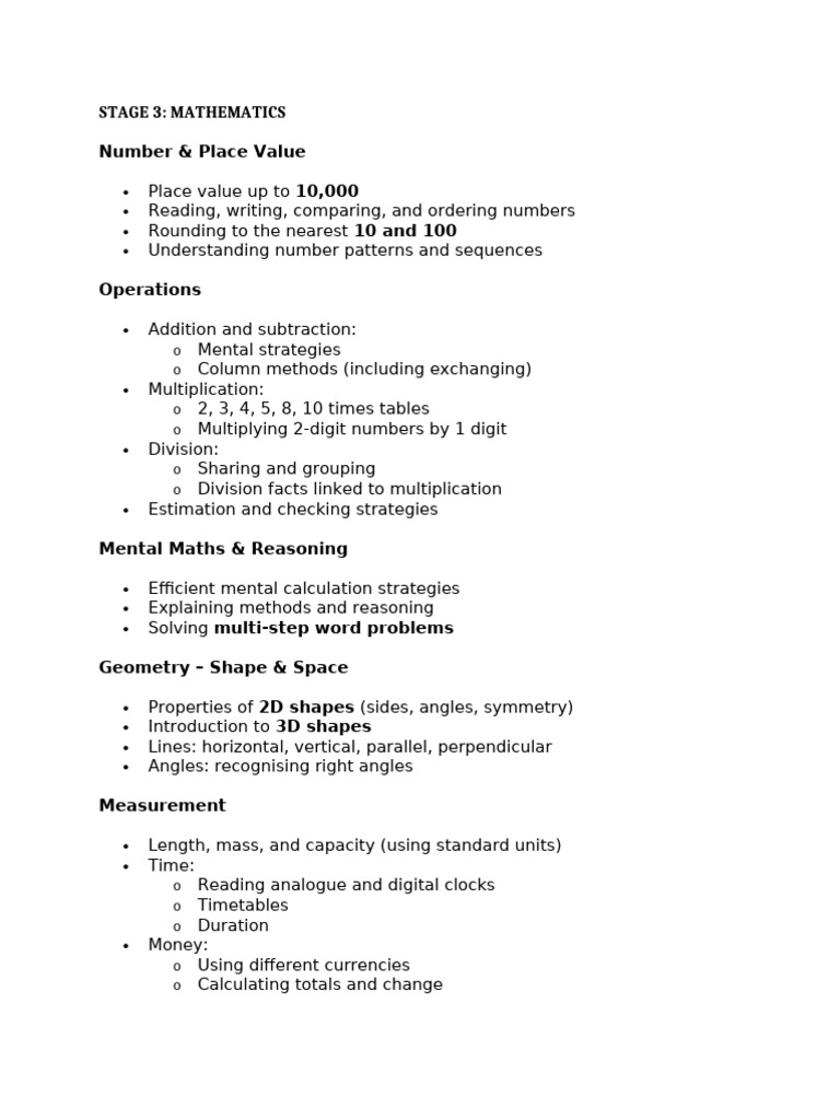 STAGE 3 Mathematics | PDF