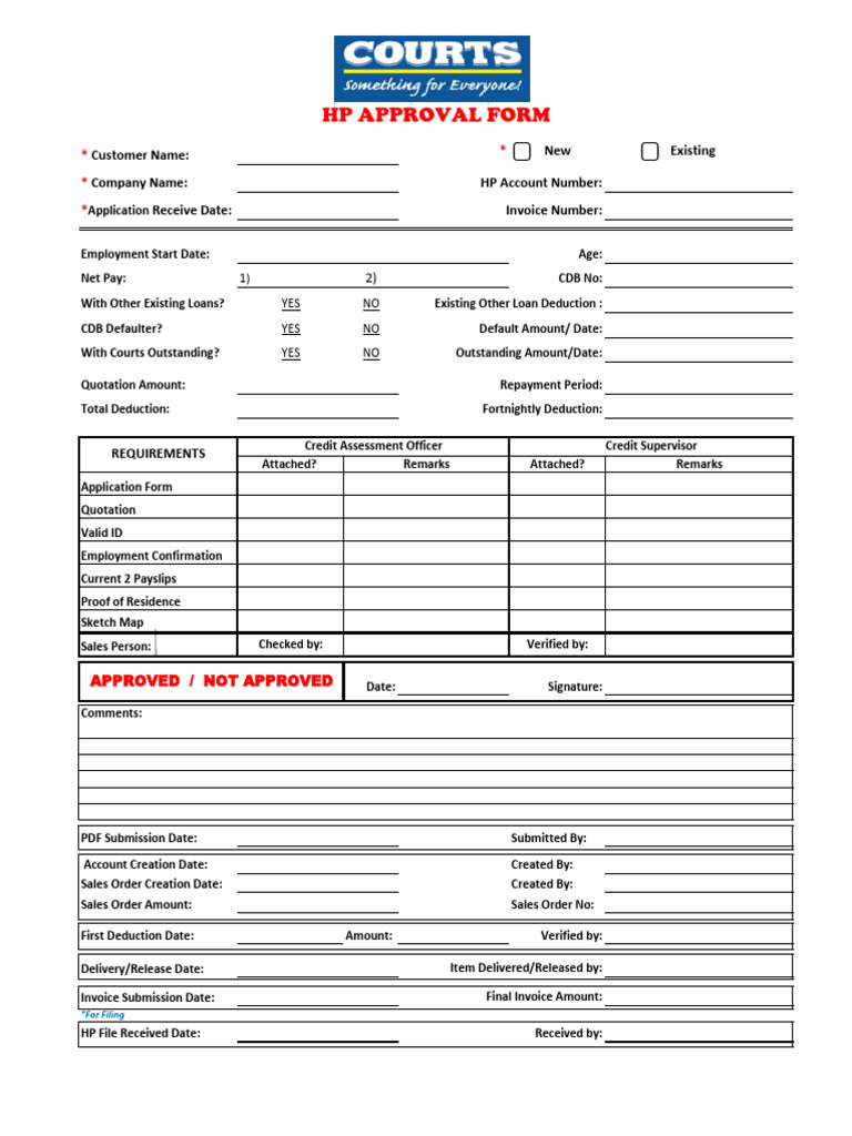 HP Approval Form | PDF