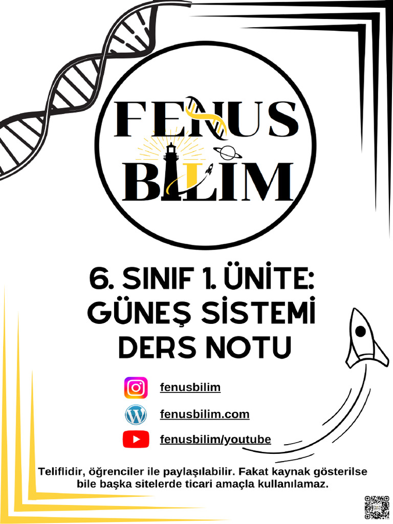 Sinif Maarif Modeli 1.unite 1.bolum Fenusbilim Ders Notu | PDF