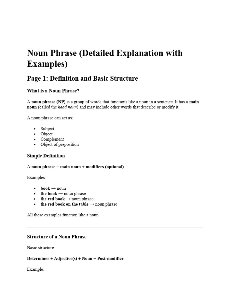 Noun Phrase | PDF