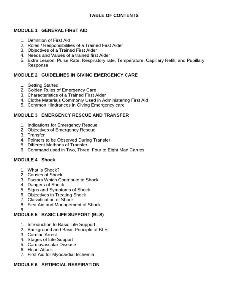 First Aid Training Manual With Pictures 2 | PDF | Cardiopulmonary ...