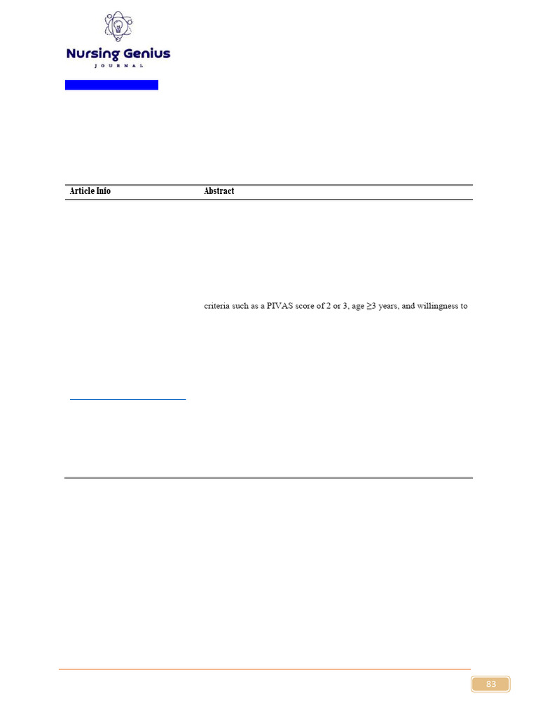 Vol 1 No 3 Article 083-089 NGJ | PDF | Intravenous Therapy | Medical ...