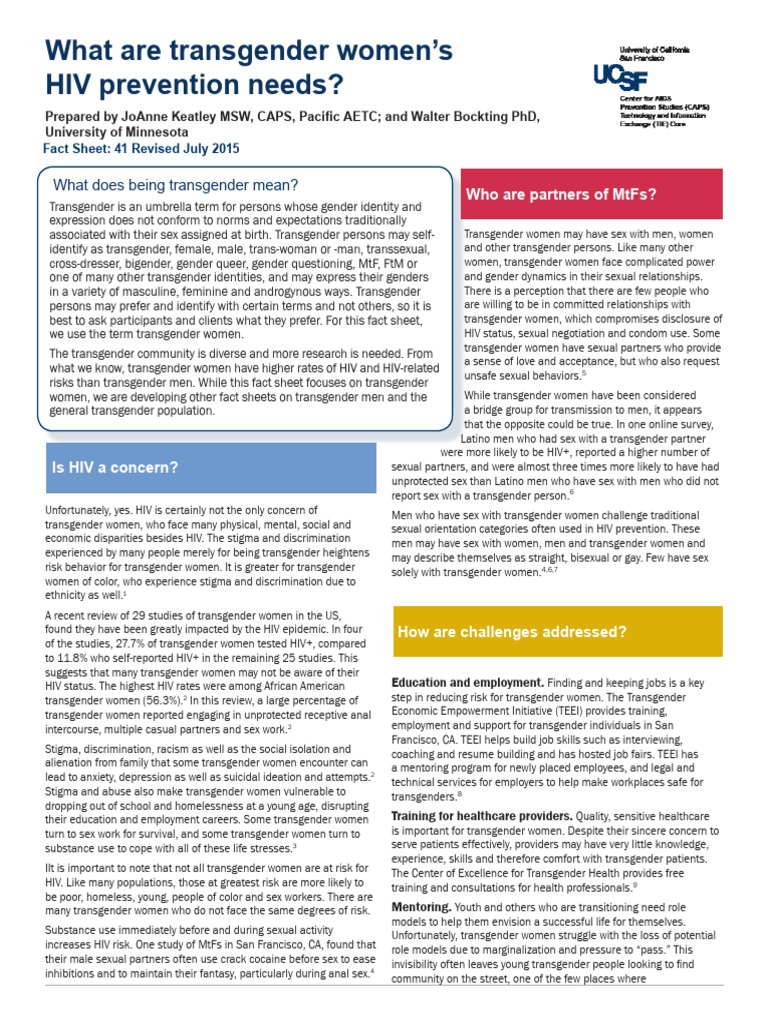 Transgender Women Fact Sheet | PDF | Transgender | LGBTQIA+ Studies