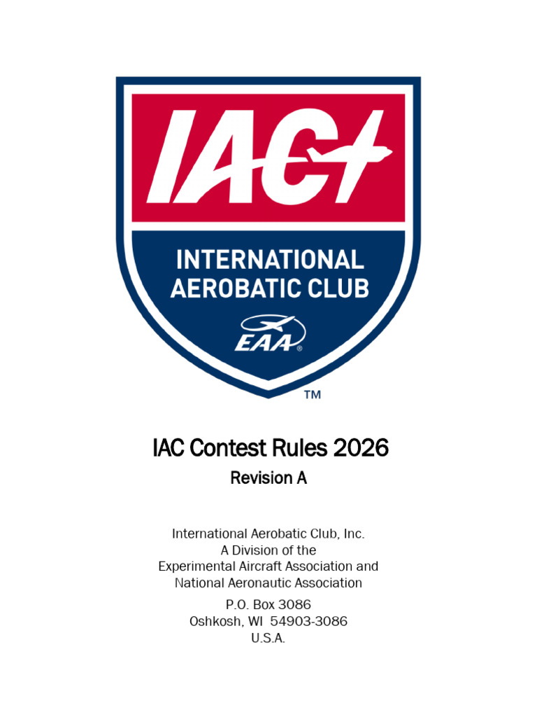 IAC Rule Book 2026 Rev A | PDF