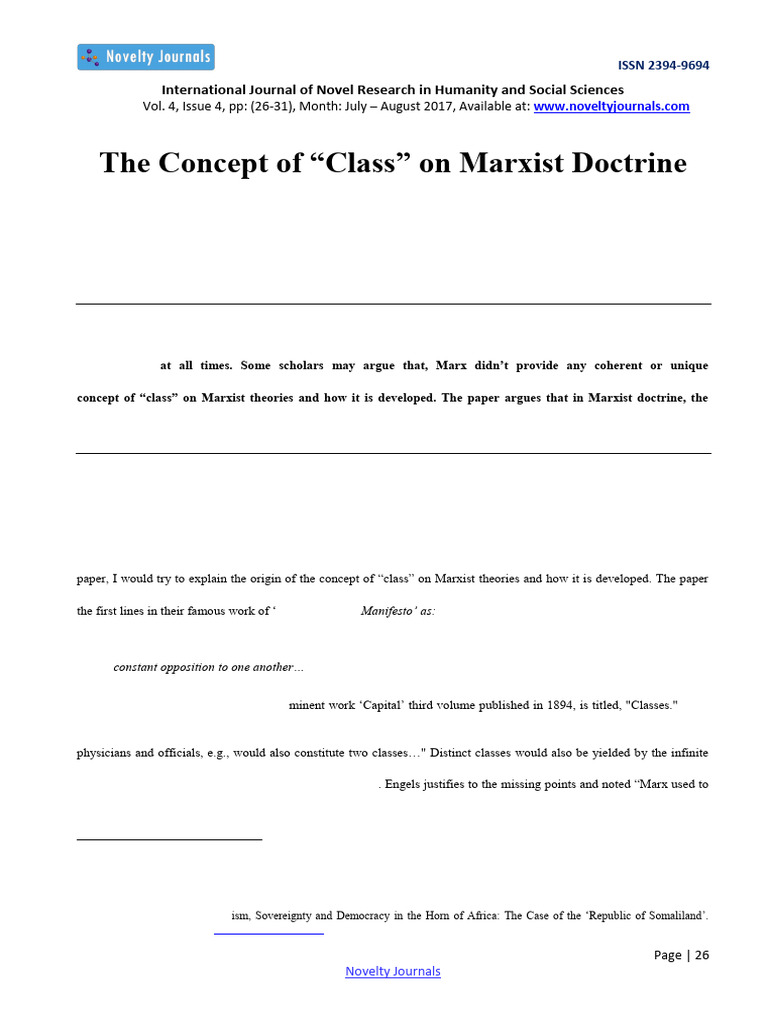 The Concept of "Class" On Marxist Doctrine-1115 | PDF | Marxism | Karl Marx
