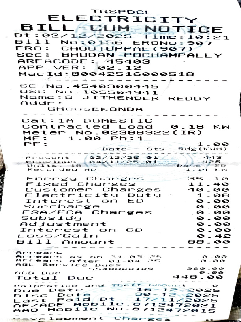 Current Bill | PDF