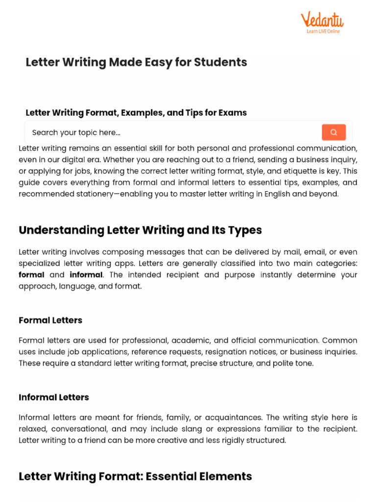 Letter Writing Made Easy For Students | PDF