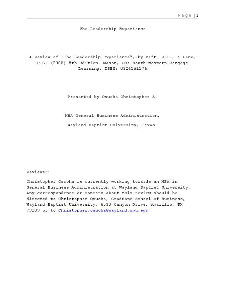 the leadership experience daft pdf free download