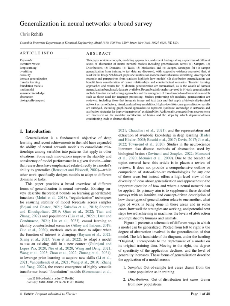 Generalization in Neural Networks A Broad Survey | PDF | Machine ...