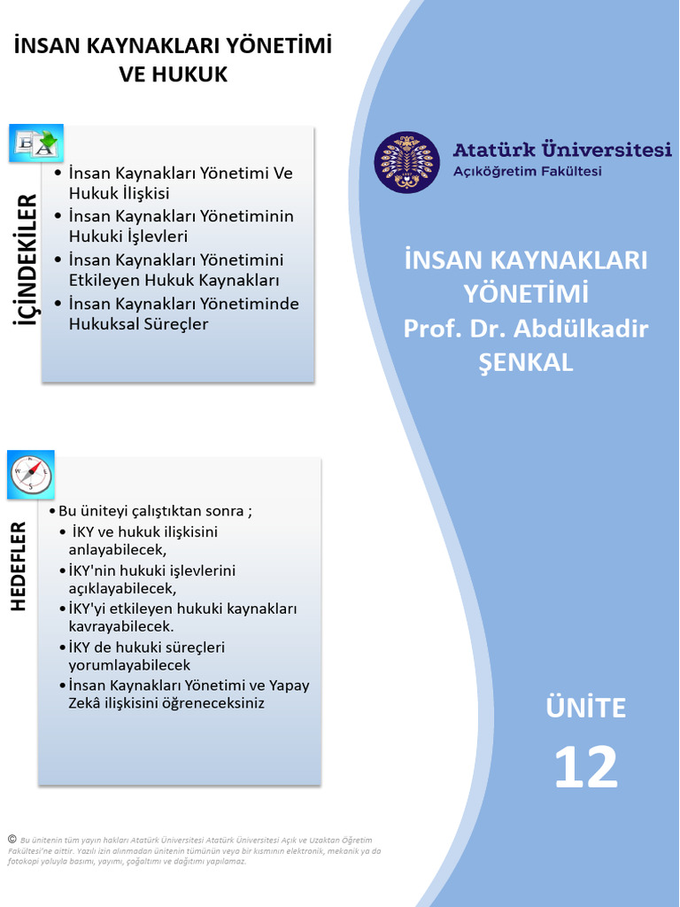 Ünite: İnsan Kaynaklari Yönetimi Abdülkadir Şenkal | PDF