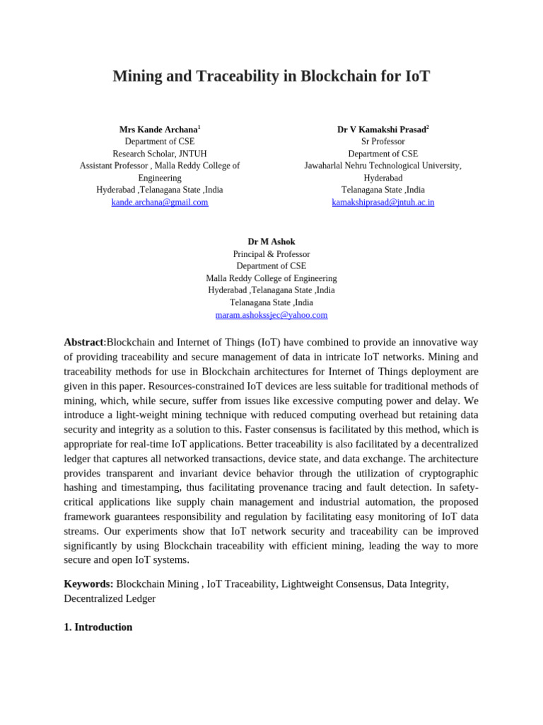 Chapter 18 - Mining and Traceability in Blockchain For IoT | PDF ...