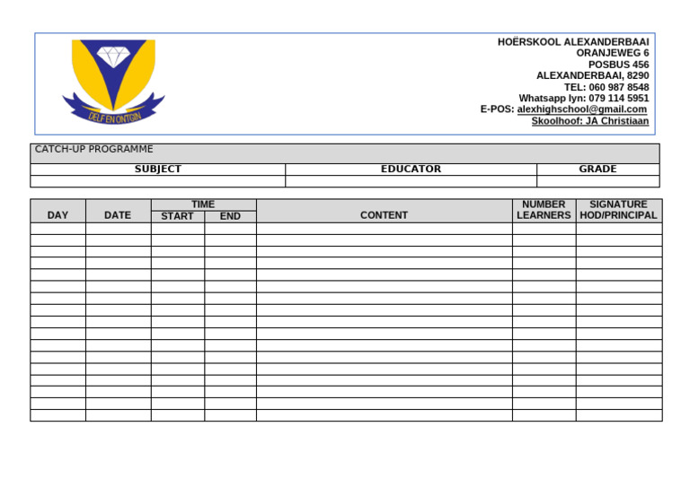 2015 Catch-Up Programme | PDF