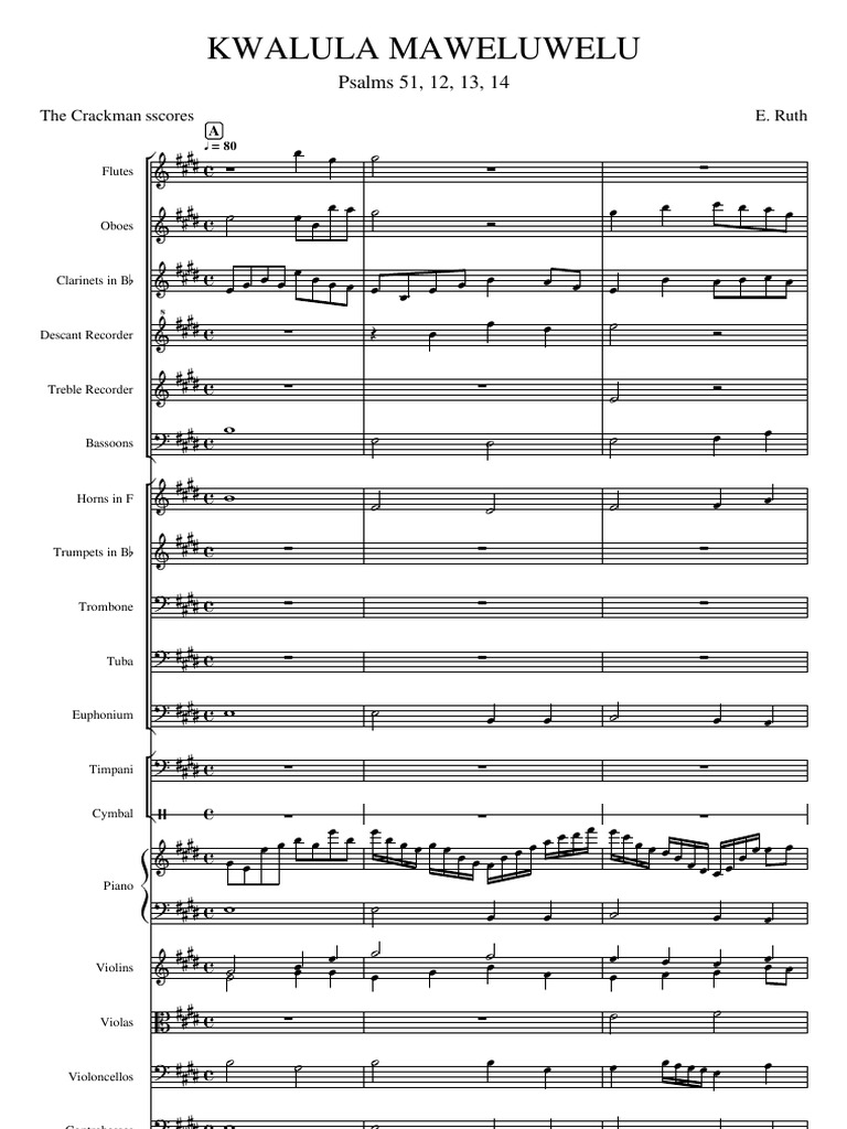 Kwalula Maweluwelu-Score and Parts | PDF | Music Technology | Musical ...