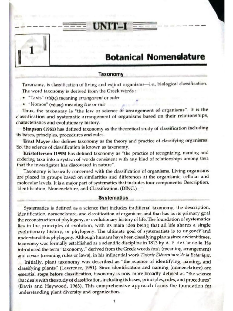 Botany Chapter 1 | PDF