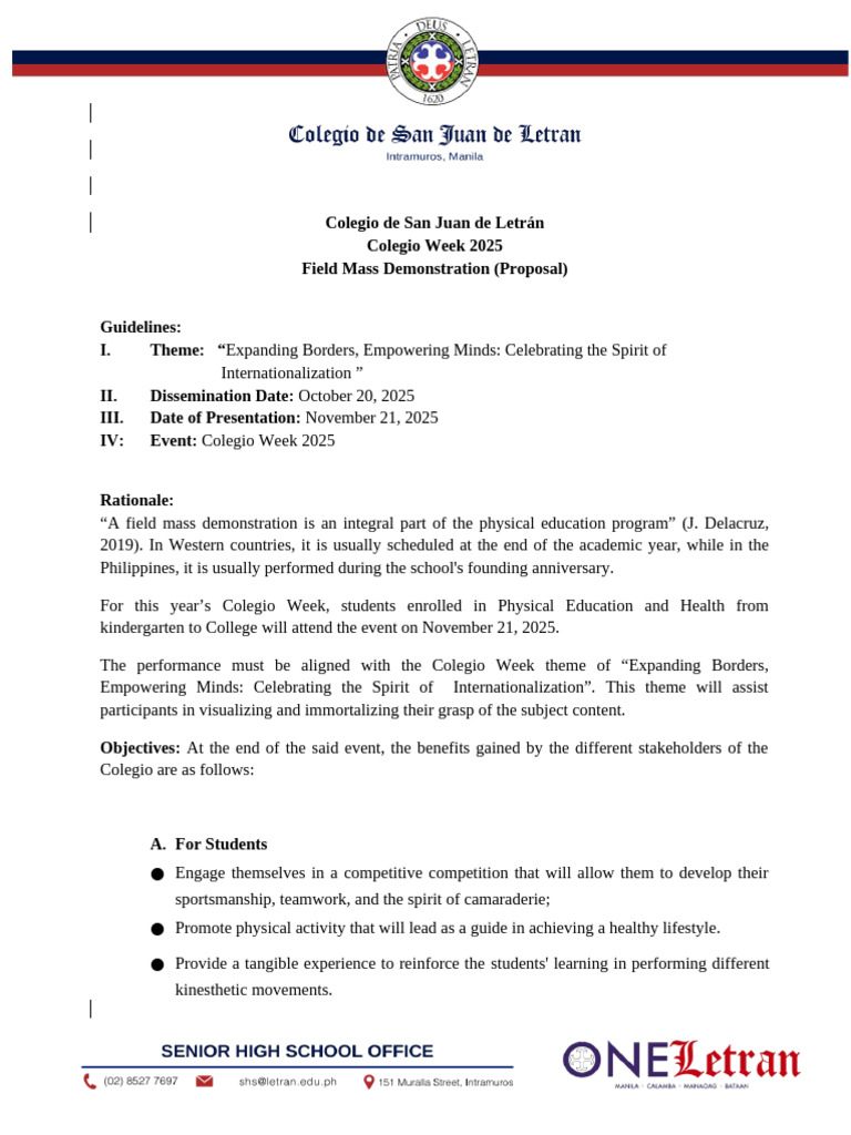 2025 Final Proposal For Field Demo 2 | PDF | Dances