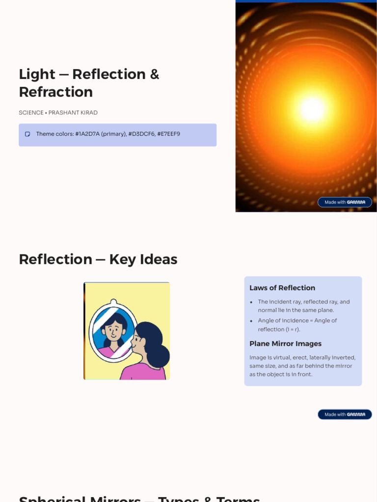 Light Reflection and Refraction | PDF | Mirror | Optics