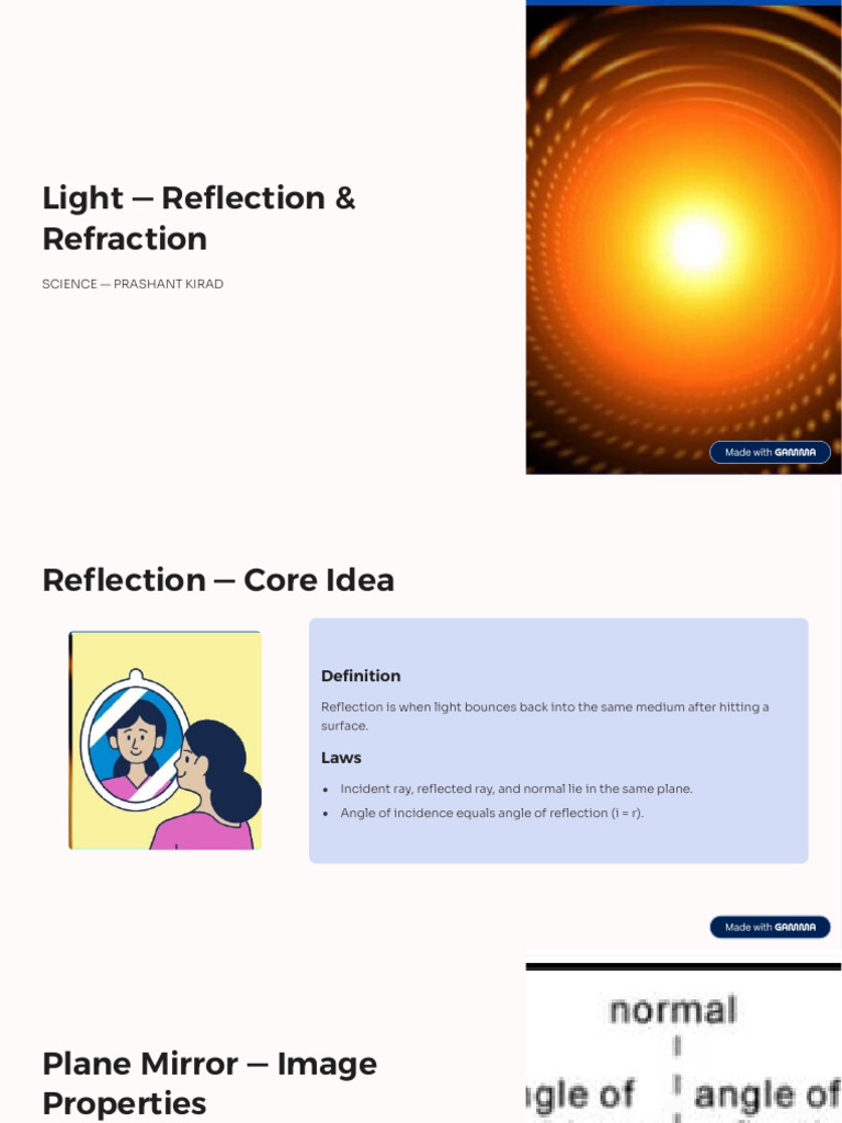 Light Reflection and Refraction | PDF | Optics | Light