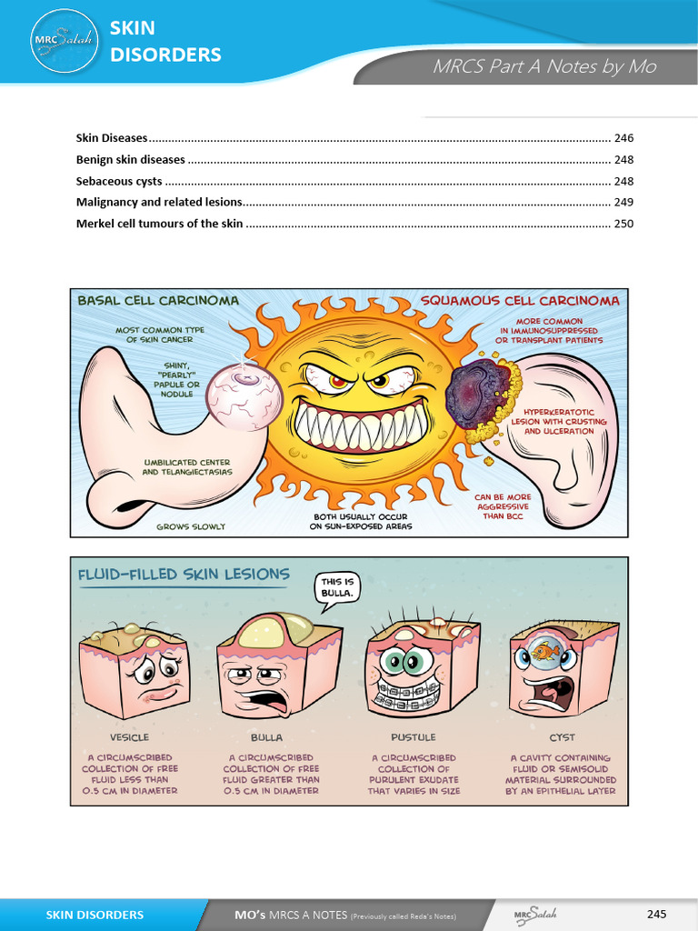 Mo's MRCS A Skin Disorders 2020.05.22 | PDF | Skin Cancer | Melanoma