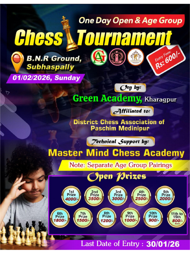 Open & Age Chess Tournament 2026 | PDF