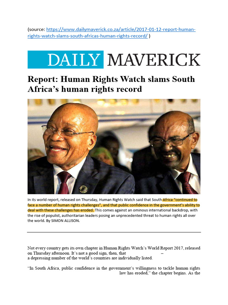 Article 2 - SAs Human Rights Track Record | PDF | Government