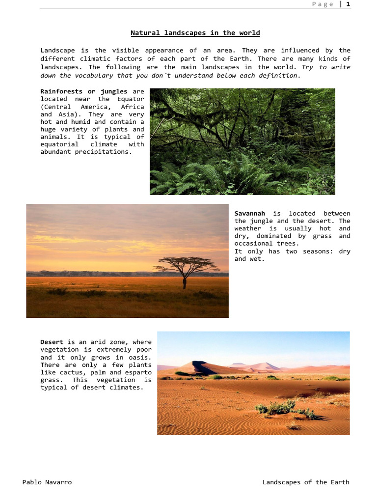 Natural Landscapes in The World | PDF | Temperate Climate | Forests
