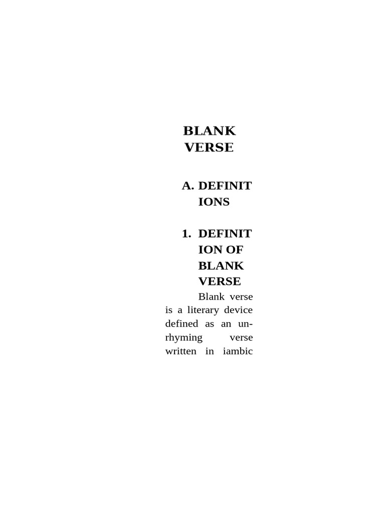Blank Verse | PDF | Metre (Poetry) | Poetry
