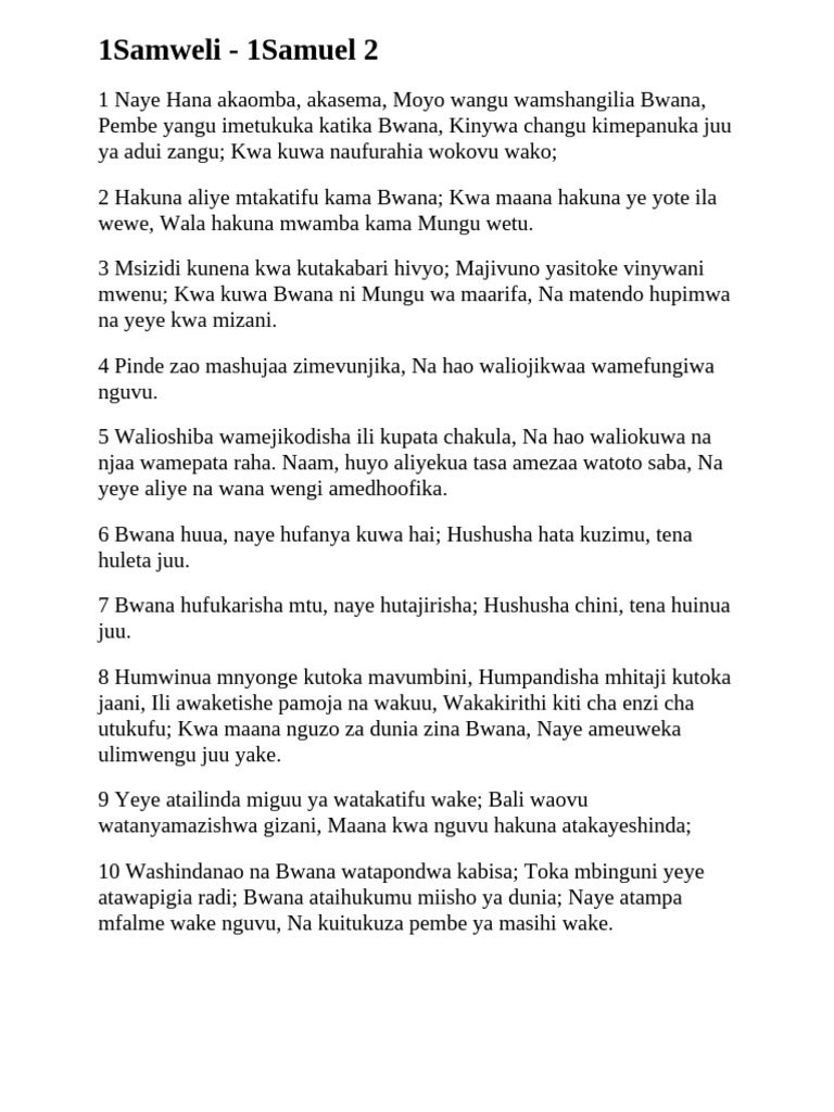 1 Samweli | PDF