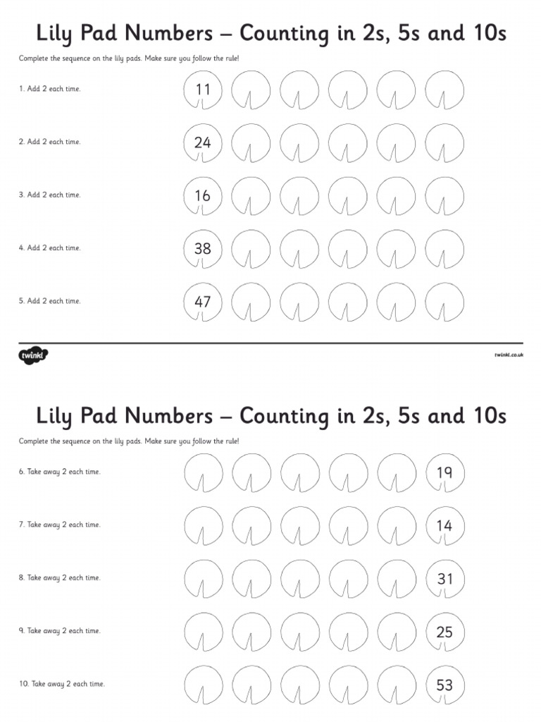 Counting in 2s 5s and 10s Activity Sheets Ver 1 | PDF