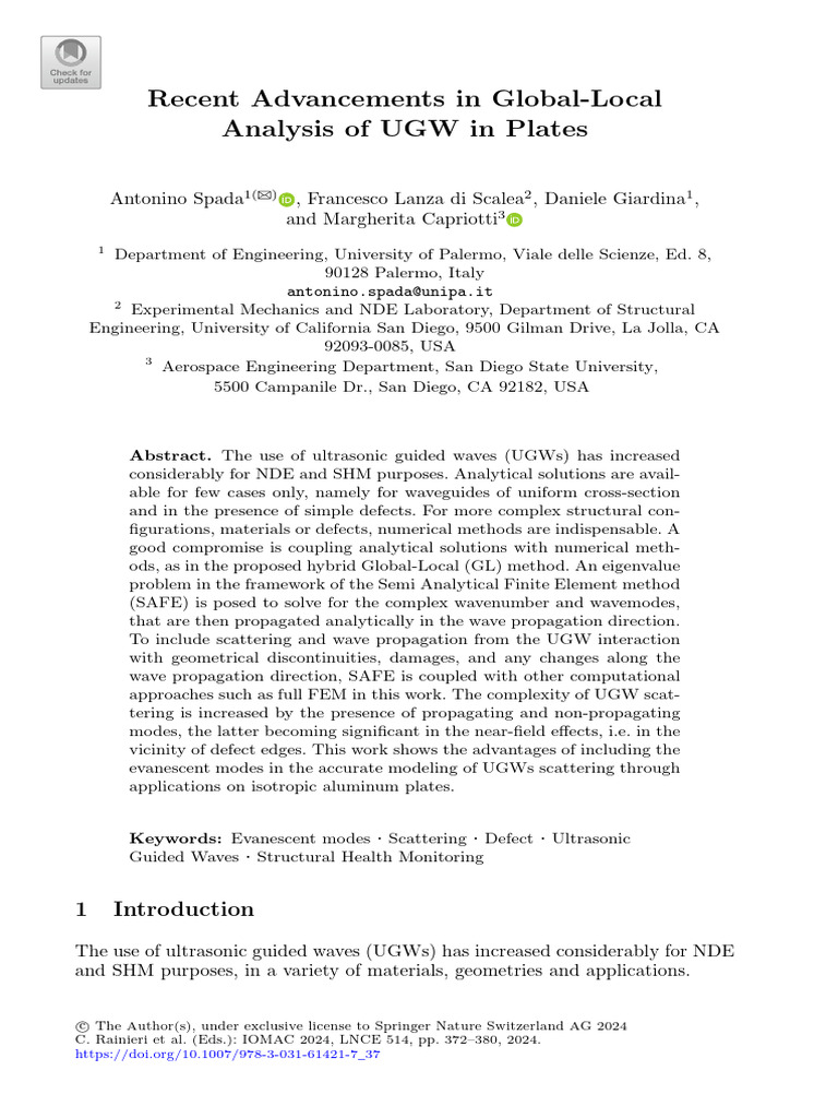 Recent Advancements in Global-Local Analysis of UGW in Plates | PDF ...