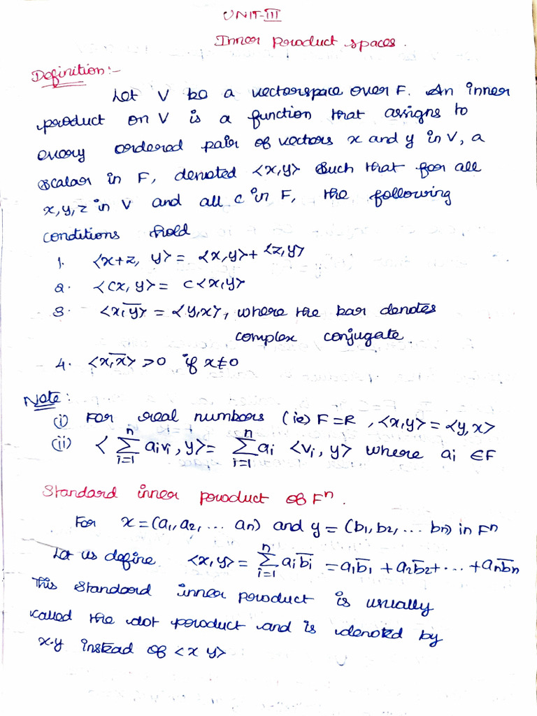 Linear Algebra - Unit 3 - First Part | PDF
