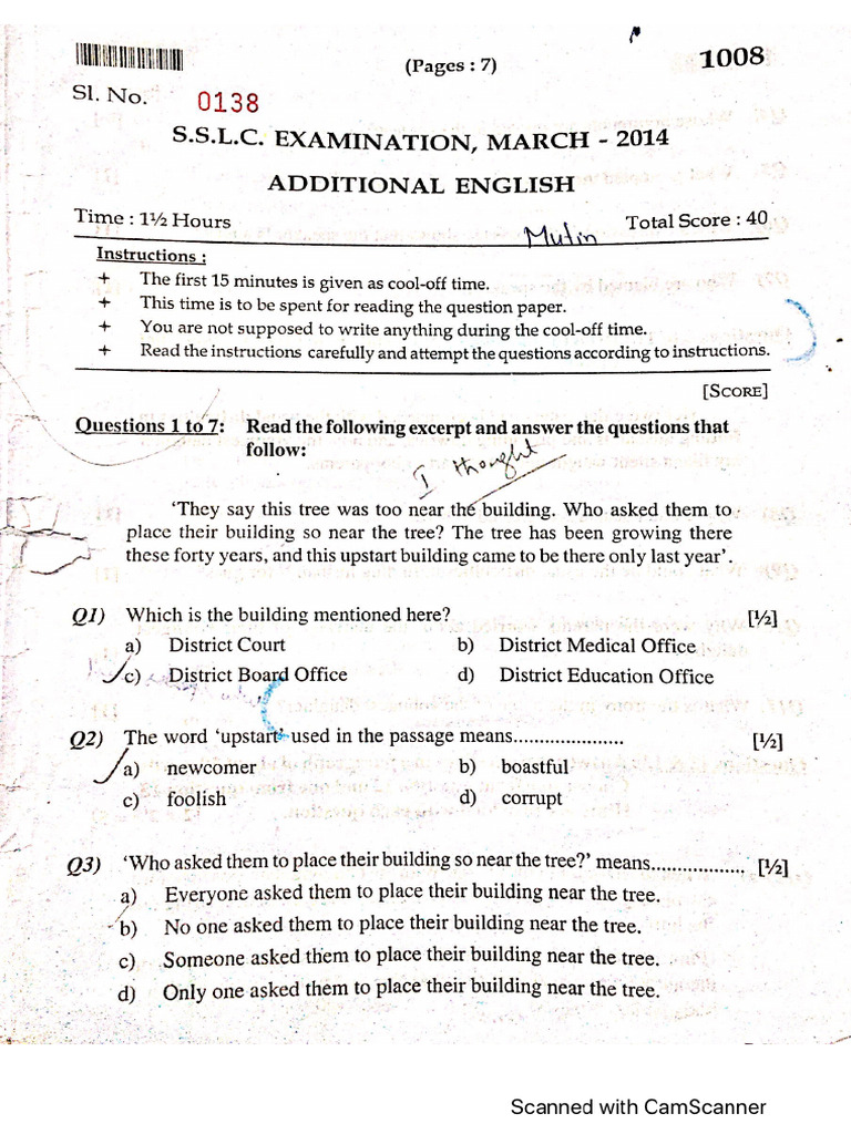 10 Pre Model and Model Examination Paper | PDF