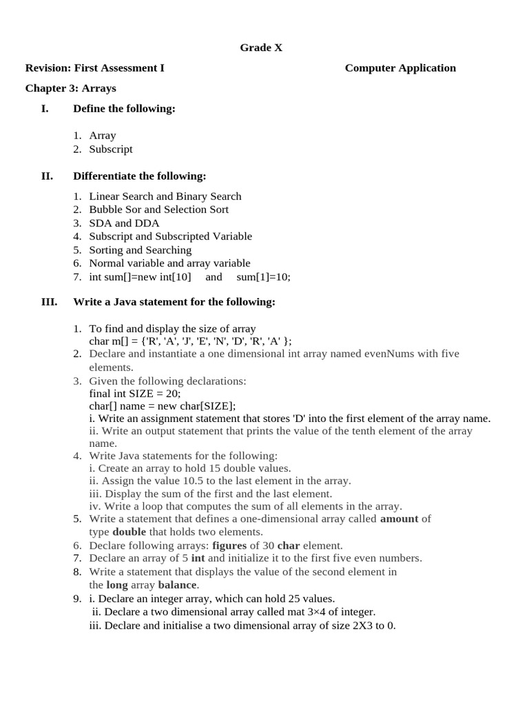G10 Array | PDF | Integer (Computer Science) | Algorithms And Data ...