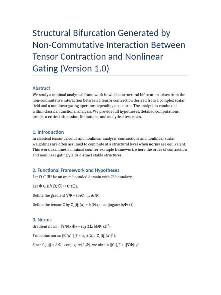Structural Bifurcation v1 COMPLETE | PDF | Norm (Mathematics) | Tensor