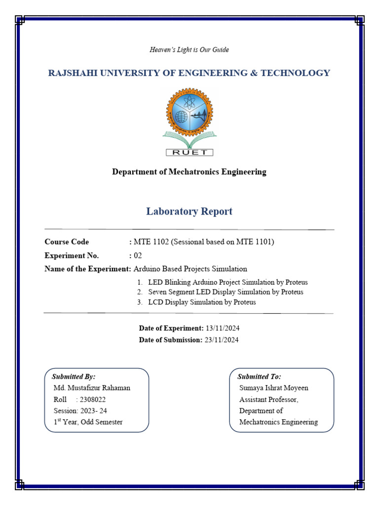MTE Lab Report 2 Final Cover | PDF