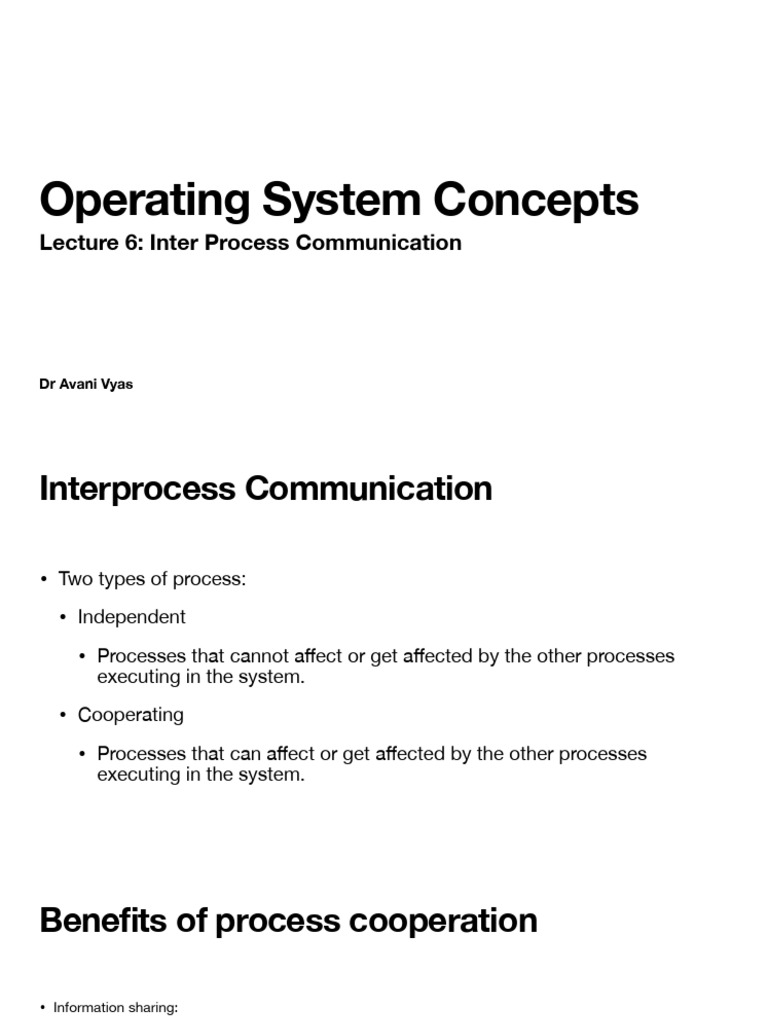 Lecture 6 IPC | PDF | Message Passing | Kernel (Operating System)