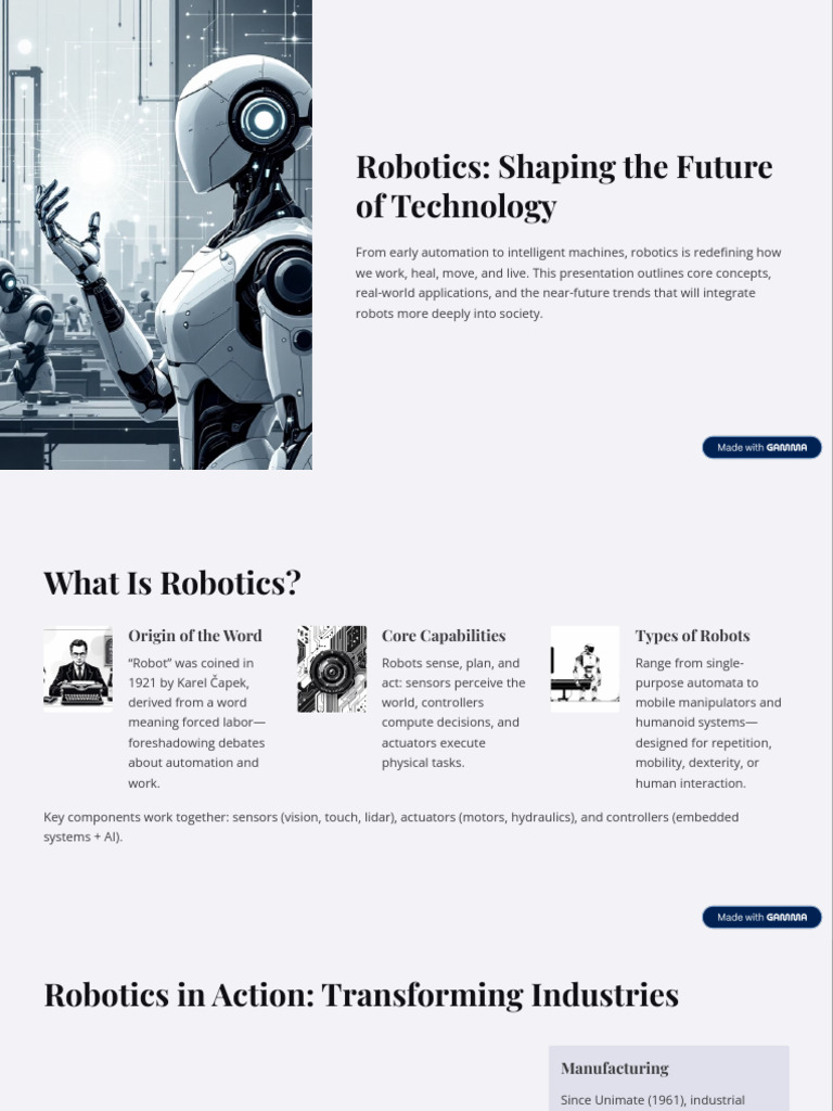 Robotics Shaping The Future of Technology | PDF | Computer Engineering ...